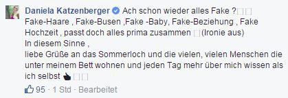 Daniela Katzenberger bei Facebook.